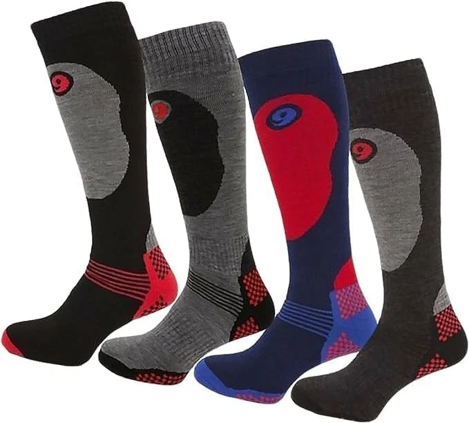 RESHMENA Men's Thermal Ski Socks Warm Winter Snowboard Socks Cushioned High Grip UK 6-11