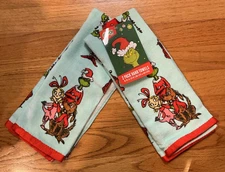 Dr. Seuss The Grinch Christmas Hand Towels 2 Pack 15" x 25" Brand New with Tag!