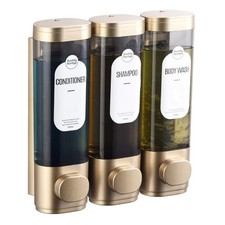 Shampoo and Conditioner Dispenser, Refillabe Shower 3 chamber Gold 3 Chamber