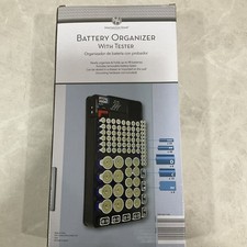 Huntington Home Battery Organizer With Tester Holds 98 Batteries NEW IN BOX