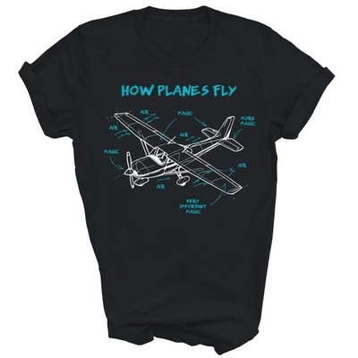 How Planes Fly Funny Aviation Rc Plane Pilot Aircraft Black Shirt S-5XL L2663