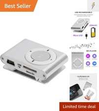 MP3 Player, Portable Digital Music Media Player Mini MP3 Back-Clip Player wit...