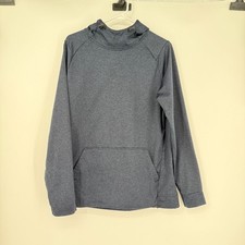 UNRL Crossover Hoodie Mens Long Sleeve Athletic Tech Fleece Pullover Blue Size M