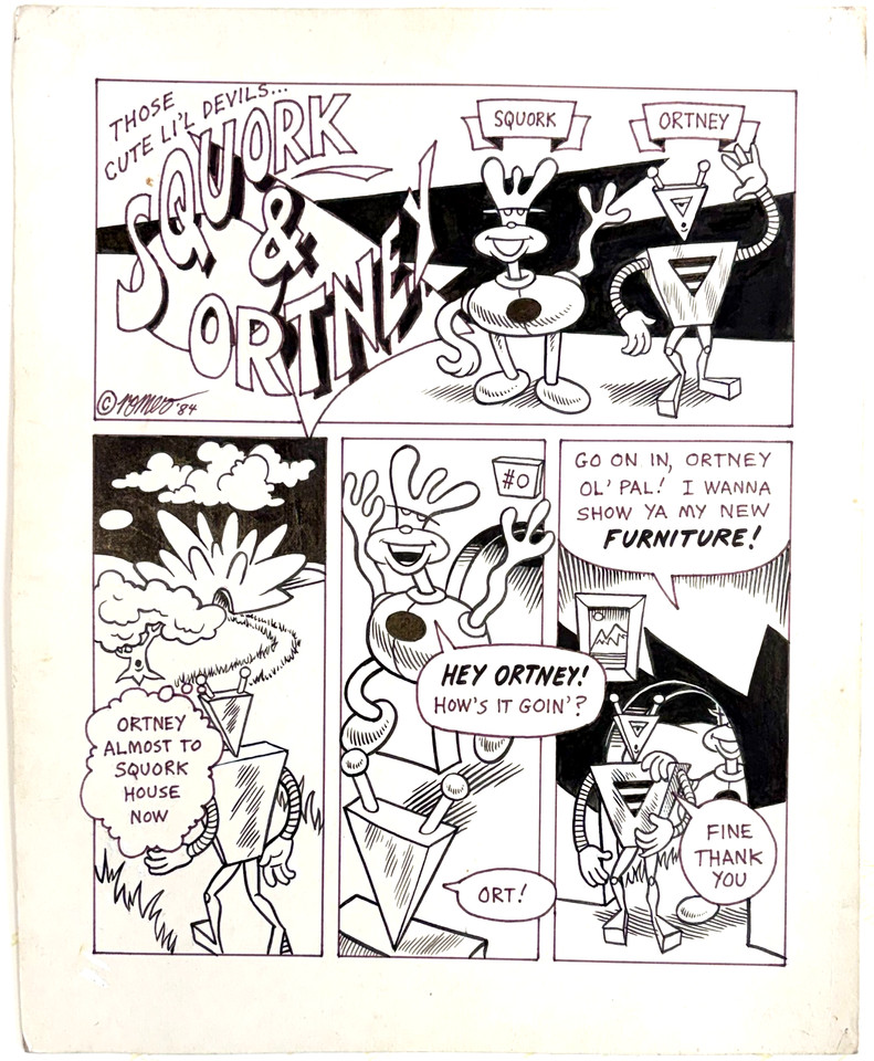  Squork & Ortney  Original Comic Art - Page 1 - Artie Romero - 1984 Comic Art