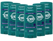 6 Pack - Tom's of Maine Wild Lavender Natural Deodorant, Aluminum Free, 3.25 oz
