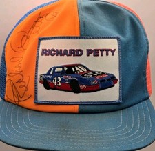 VTG Signed Richard Petty Hat 80s Snapback Trucker Cap NASCAR Racing Pinwheel