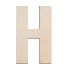 Large Wooden Letter H 17 Inch 1/4 Thick Big Wood Craft Wall Decor Unfinished