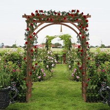 8ft Wooden Garden Wedding Arbor Arches Garden for Climbing Plants Vines Party
