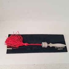 925 Tito Ortiz JOYERO Vintage Shield bookmark, 4.63g. Red tassel. MH Engraved