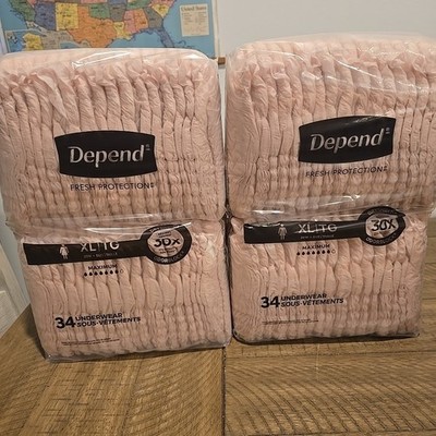  Depend Fresh Protection Adult Incontinence Underwear for Women, XL 68 Count  
