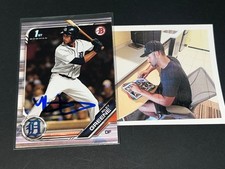 Riley Greene Detroit Tigers Auto Signed 2019 Bowman 1st Base .