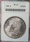 1896 ANACS MS64 Morgan Dollar Beautiful Toning