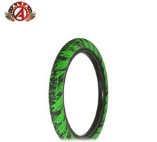 ALTA 20" X 2.35" SEMI-SLICK STREET PARK TIRE BMX BIKES FIRE BALL GRAPHIC GREEN.