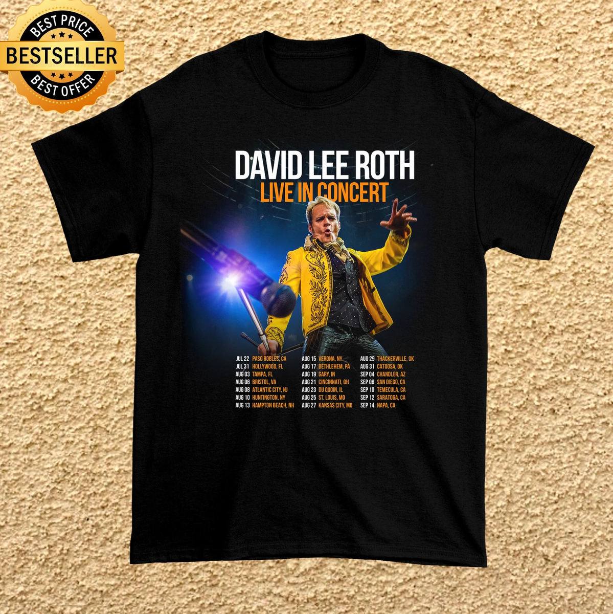 NEW David Lee Roth Summer Tour 2025 T-Shirt Black All Size | eBay
