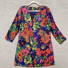 J Crew Dress Womens 2 Colorful Floral Silk Shift Classic Spring Tea Party