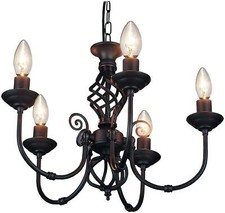 Black Classic Chandelier Ceiling Light Collection 3, 5 Arm Pendant Wall Lamp    