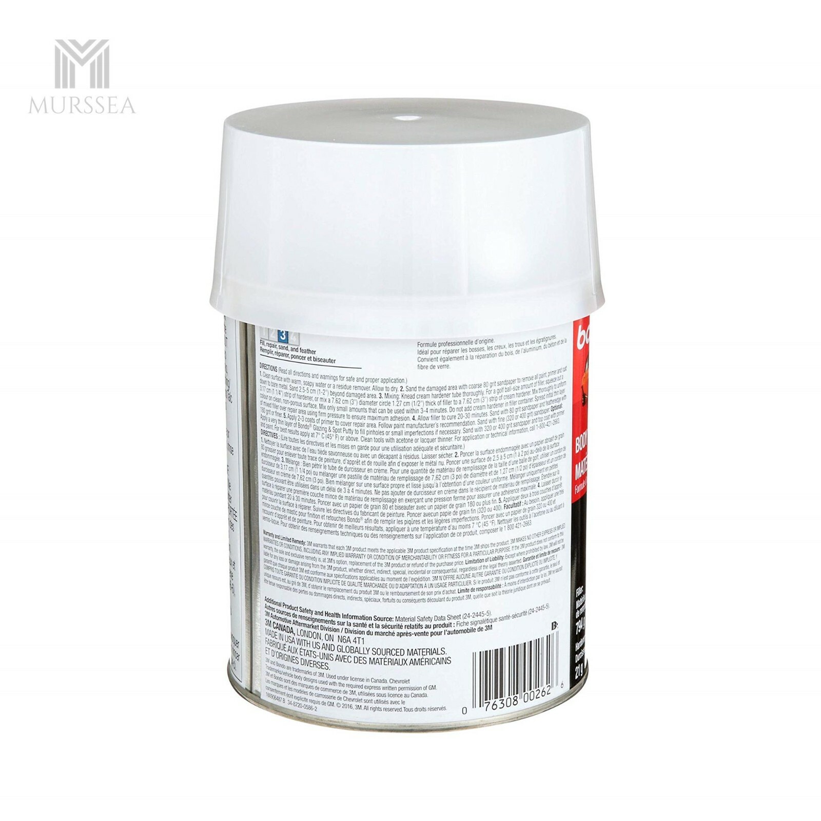 Bondo Auto Body Filler Kit 14 Oz Metal Car Boat Cream Hardener 0.75Oz