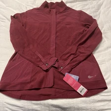 Fit by White Cross Women's Large Zip Front Scrub Jacket Fleece # 456 Raspberry