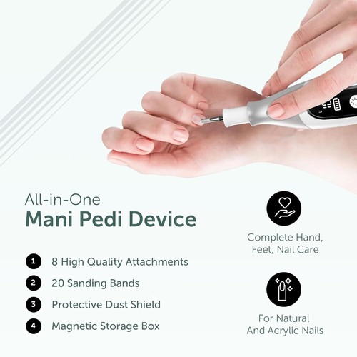 Professional 10-Speed Electric Nail Care Set with LED Display for Home Use - Picture 9 of 9