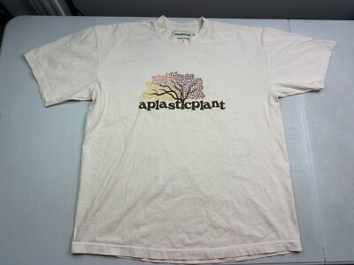 Aplsticplant Shirt Mens L Tan Crew neck Short Sleeve If you feel useless
