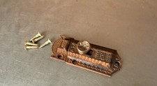 Vintage Ornate Eastlake Victorian Cabinet Door Bolt Lock Latch w/ Keeper Screws