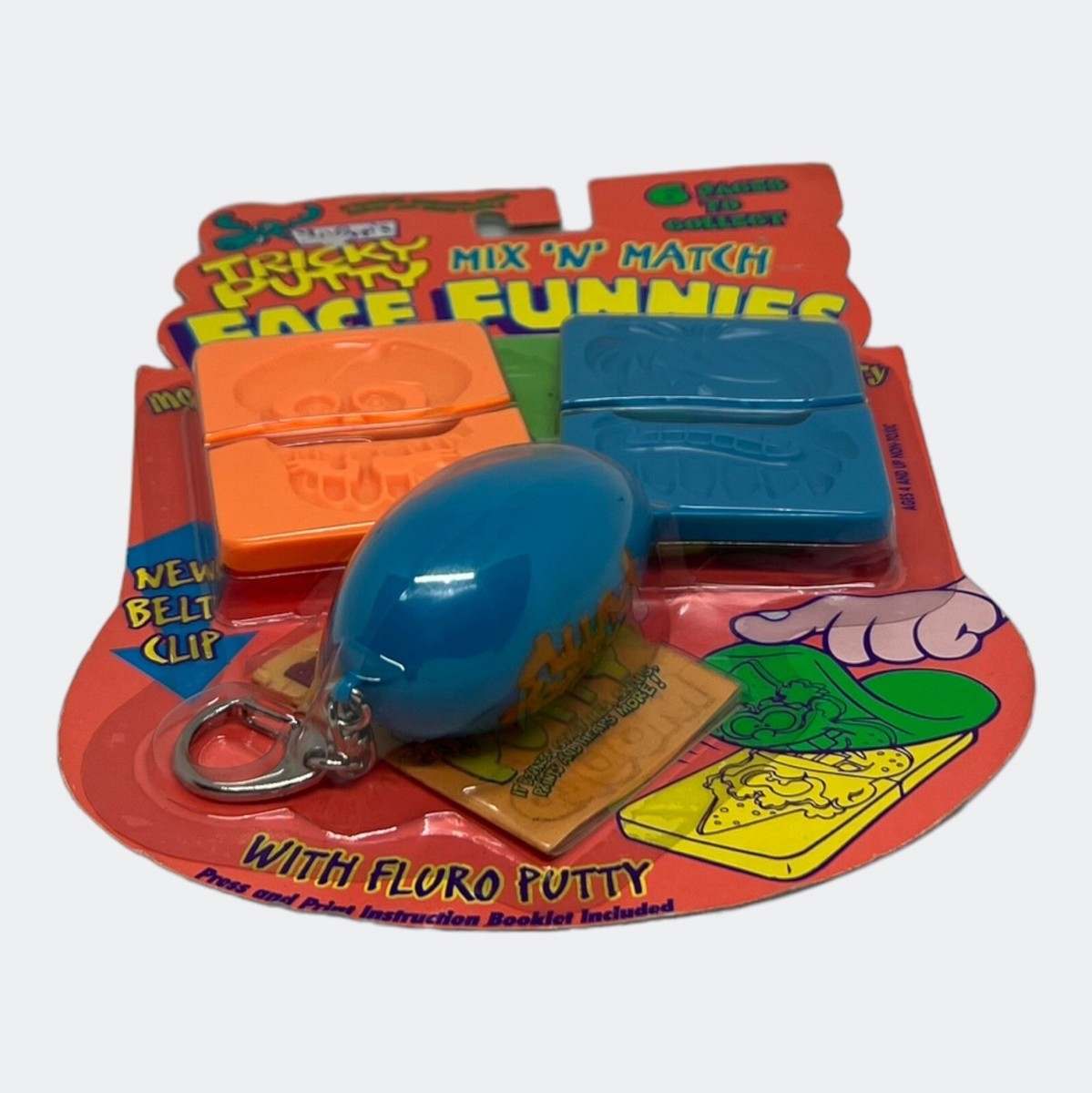 Moose's Tricky Putty Mix 'N' Match Fluro Face Funnies - Vintage