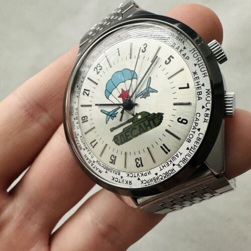 RARE Raketa POLAR 24h 2623.H Antarctic Cities VDV USSR Watch Wrist Soviet Vintage - Bild 4 von 20