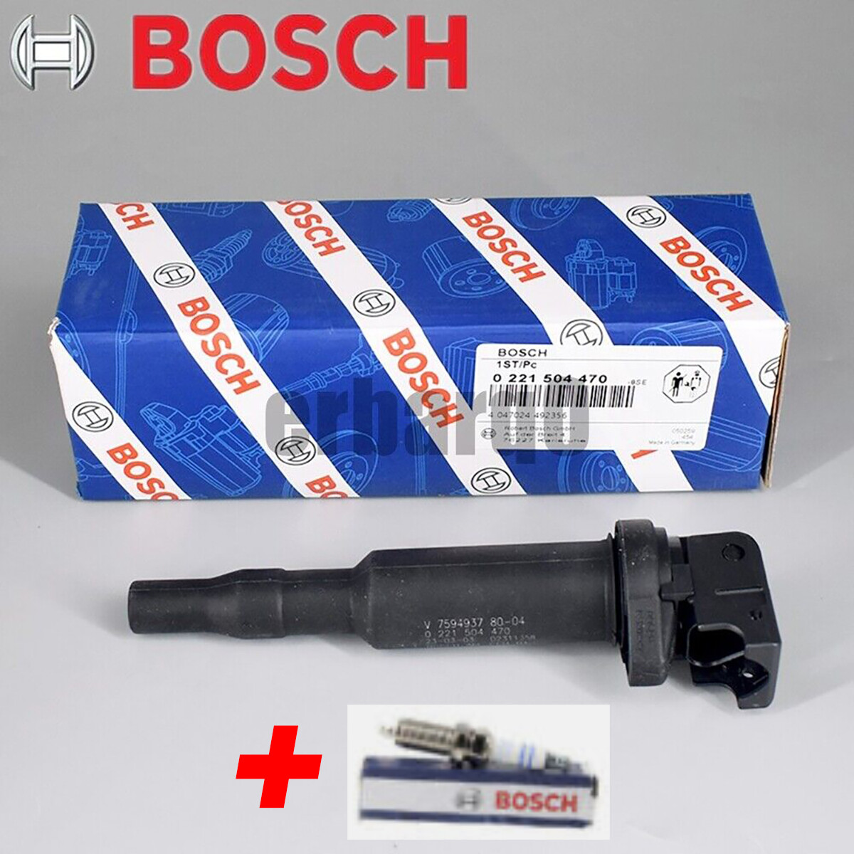 BOSCH 0221504470 ignition Coil +SPARK PLUG for BMW 325i 328i 335 528