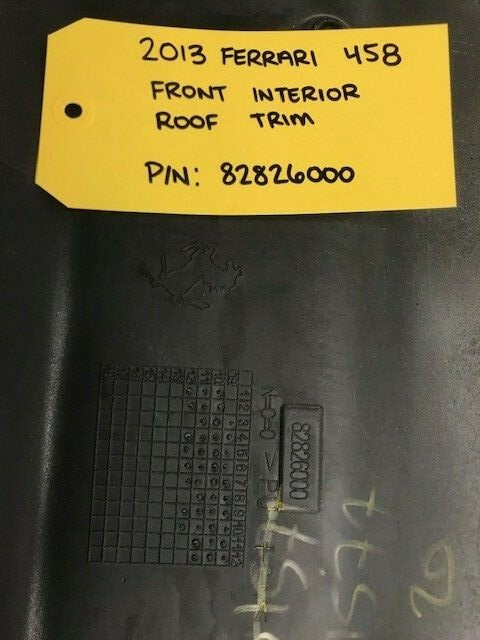13 FERRARI 458 ITALIA RIGHT BLACK LEATHER UPPER WINDSCREEN TRIM PANEL 10-15