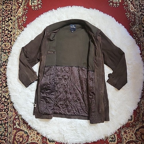 Brooks Brothers Men's Suede Leather Wool Lined Field Jacket Car Coat Brown Large - Picture 13 of 20