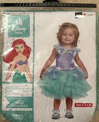 Disney Baby Ariel The Little Mermaid Halloween Infant Baby Costume 6-12 M  NEW
