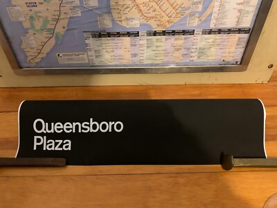 NY NYC SUBWAY ROLL SIGN QUEENSBORO PLAZA BRIDGE QUEENS LONG ISLAND CITY HOME ART