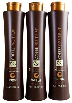 Coffee Premium All Liss Hair Progressive Brush Kit 3x1L - Honma Tokyo (WENNOZ)