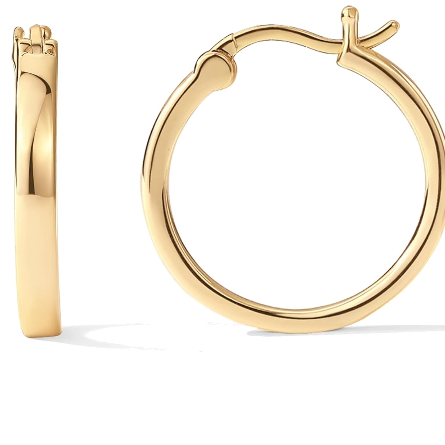 14K Vermeil Gold Hoop Earrings 20mm-30mm for Everyday Elegance