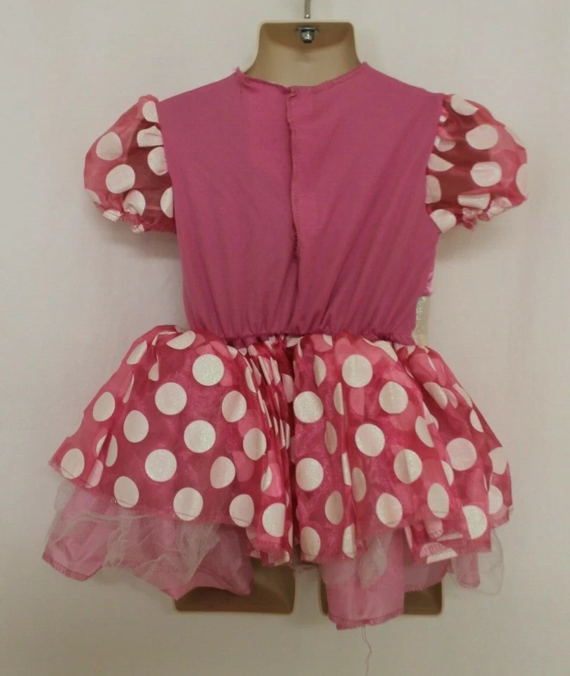 MINNIE MOUSE COSTUME DRESS 2T  TODDLER PINK & WHITE LAYERED SKIRT, GLITTER - Image 4 of 4