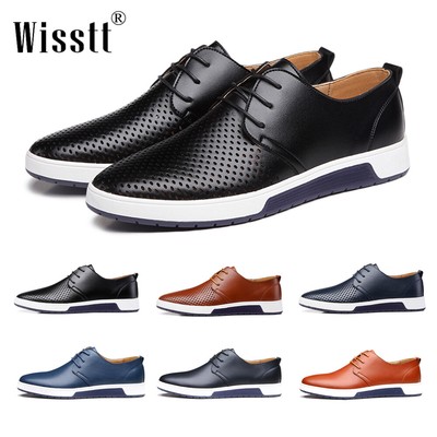 Men Casual Leather Shoes Sneakers 