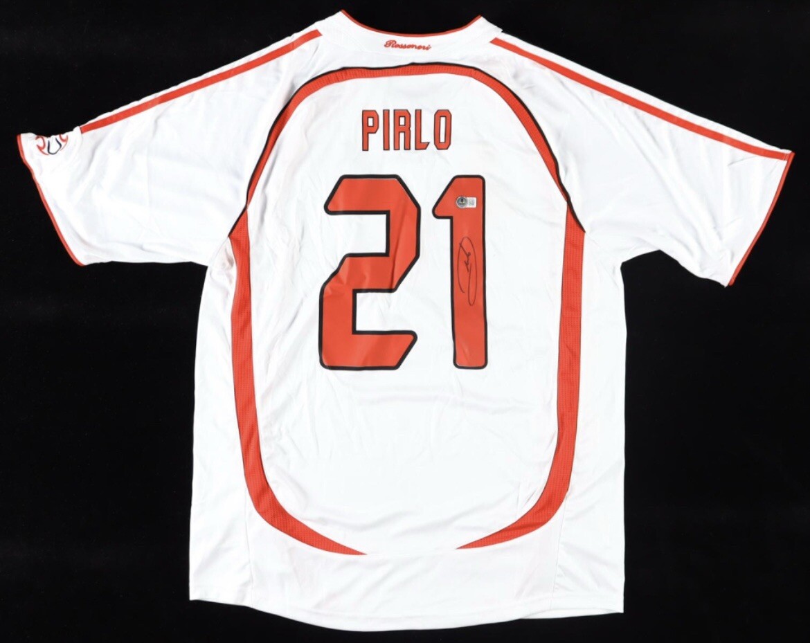 Andrea Pirlo Signed AC Milan Away Soccer Jersey #21 with