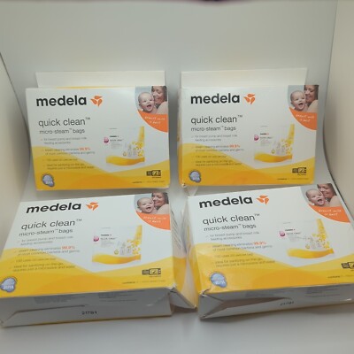 Medela Quick Clean Micro-Steam Bags, 20 bags (20 uses per bag) Damaged Packaging