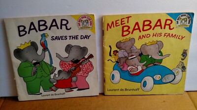 BABOR BOOKS FROM 1970'S,  SET OF 2, BABOR SAVES THE DAY & MEET BABOR & HIS FAMIL