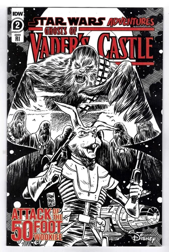 STAR WARS ADVENTURES GHOSTS OF VADER'S CASTLE #2 1:10 B&W VARIANT