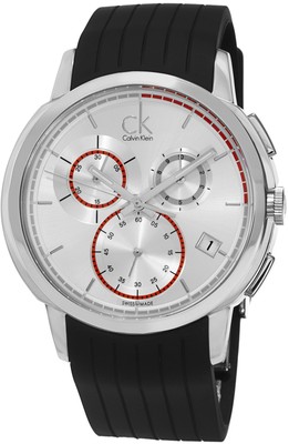 Calvin Klein Men's Drive Swiss Quartz Black Rubber Strap Date Watch K1V27926 