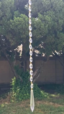 CRYSTAL GLASS PRISM SUN CATCHER MOBILE WIND CHIME - Image 1 of 4