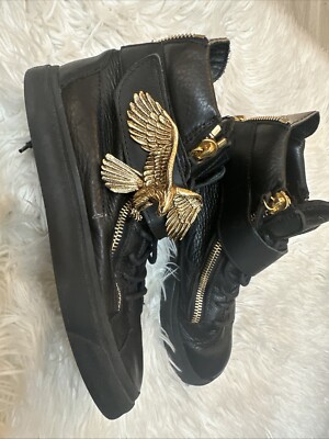 【中古】GIUSEPPE ZANOTTI DESIGN スニーカー スエード ローカット ロゴ ゴールド金具 42 27cm 黒 s-l400.jpg