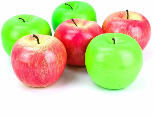 Set di 6 mele finte mele finte simulano frutta finta per decorazione casa ~ 3 in - Foto 2 di 7