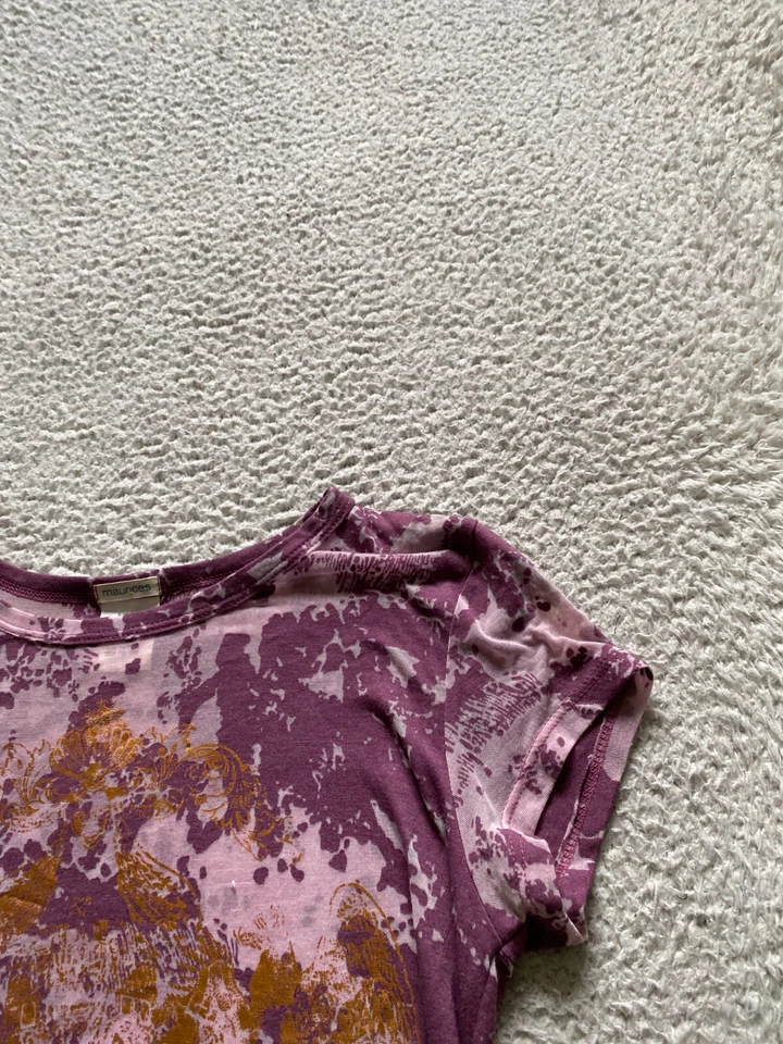 Camiseta Feminina Vintage Maurices Geométrica Transparente Glitter Manga Curta Gola Redonda Tamanho M - Imagem 4 de 4