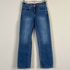 Boys Size 10 Levi's 514 Regular  25/26 Slim Blue Jeans - Adjustable Waistband
