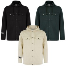 Tokyo Laundry Men's Hooded Overshirt Brushback Fleece Casual Hoodie Hoody Top