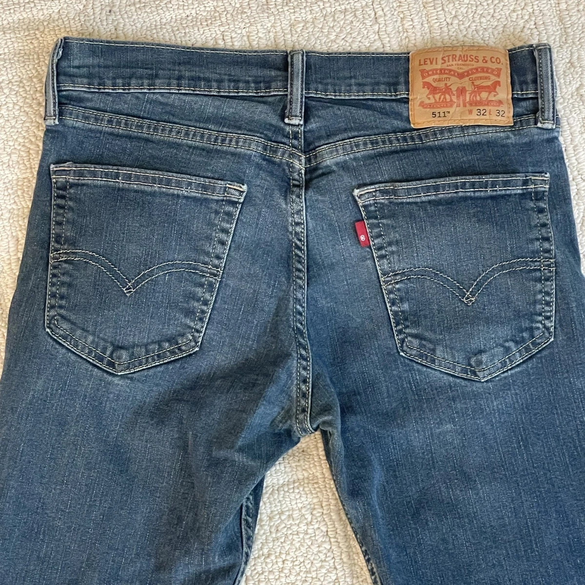Levis 511 Slim Jeans Mens 30x30 Tag 32x32 Rare Blank Tab Med