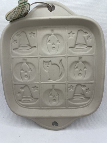 Hermitage Pottery Short Bread Cookie Mold Halloween NWT 1999 TM143 Clay Folk
