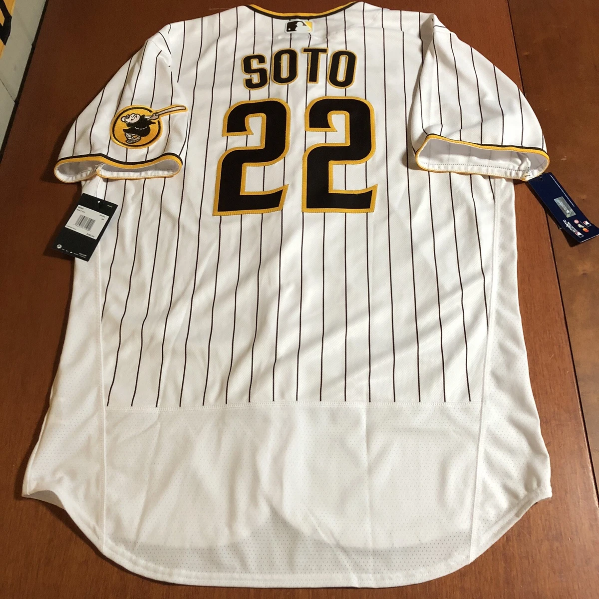 Mens NIKE Team Apparel San Diego Padres JUAN SOTO Baseball Jersey WHIT –